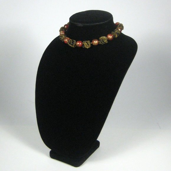 Kramer Signed Set 3 Necklace Clip On Earrings 15 In VTG 60s 50s Beaded Goldtone - Picture 12 of 12